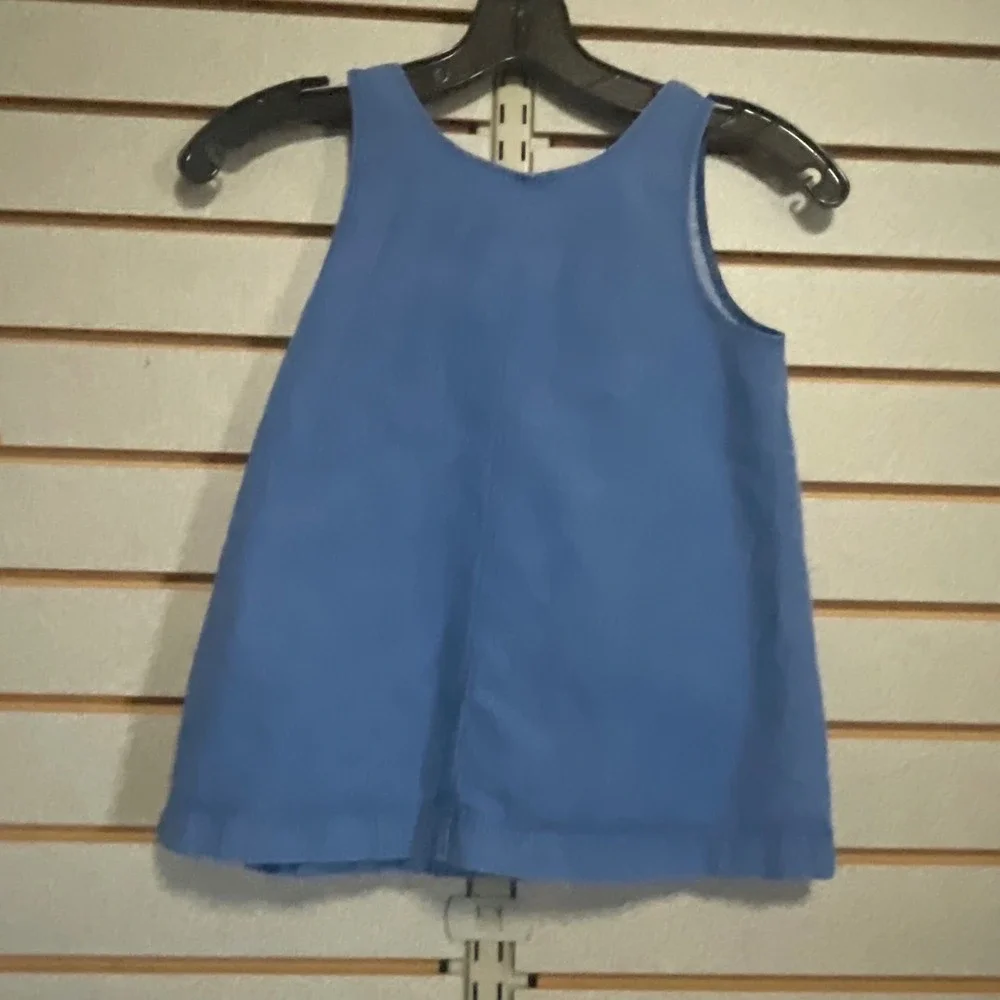 Blue Kids Dress Raggedy Ann Character Applique Sleeveless‎ A-Line Shift